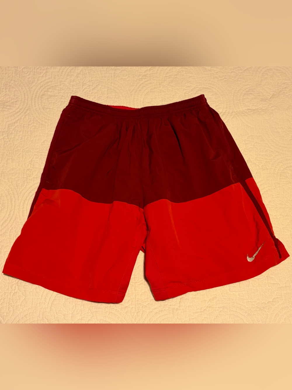 Nike Red Two-Tone Athletic Shorts